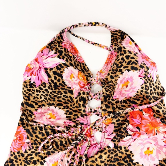 Victorias Secret Cheetah Floral One Piece Swimsuit Large - Picture 2 of 7